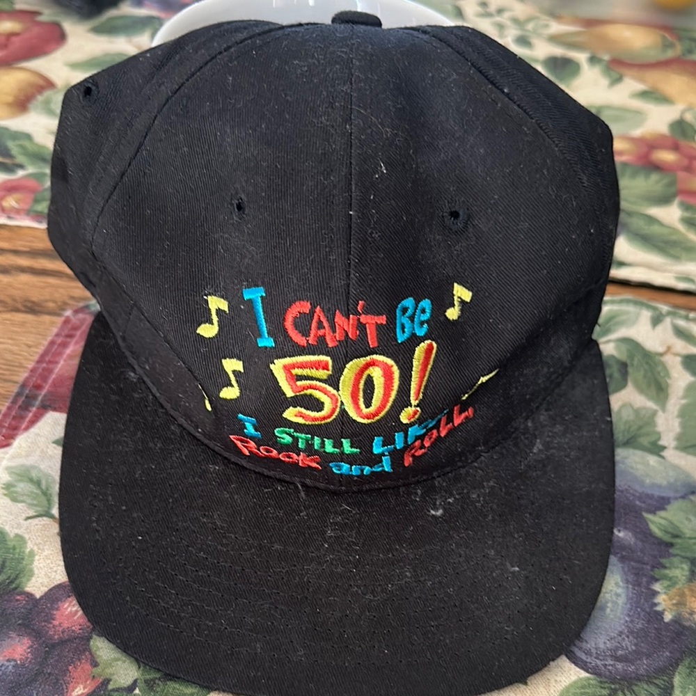 Black Cap with Colorful Embroidery